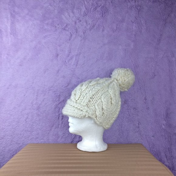 Wool hat Eugenia Kim Free People Chunky Fisherman 100%Wool Aran Knit Winter Cap - Picture 2 of 10